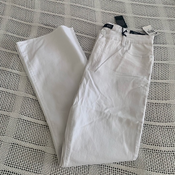 NWT Kut from the Cloth Stella Optic White High Rise Flare Jean - Size 14 - Picture 3 of 9